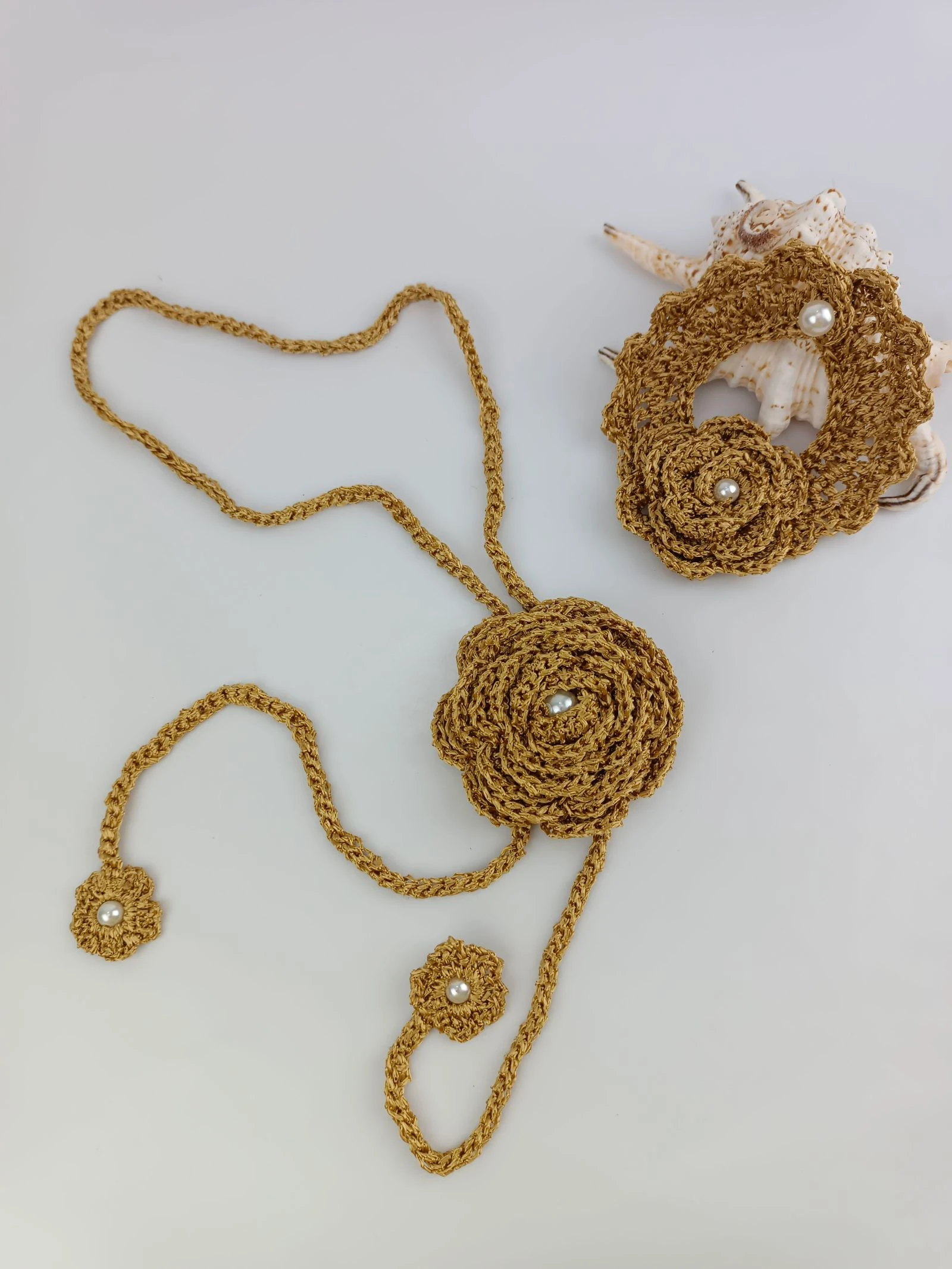 Conjunto de colar e pulseira cor dourada – photo 6